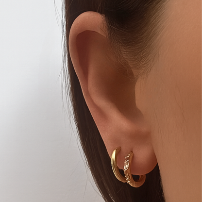 10mm spiked marquise diamond style hoops - Gold