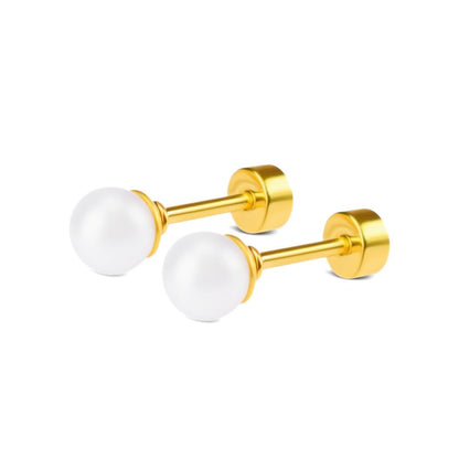 5mm Pearl studs - Gold