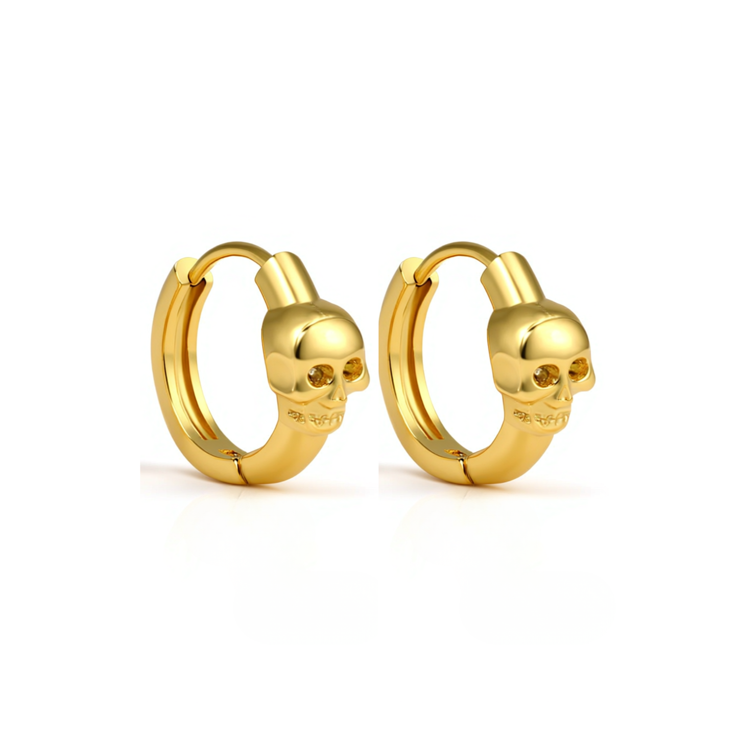 10mm skull hoops - Gold