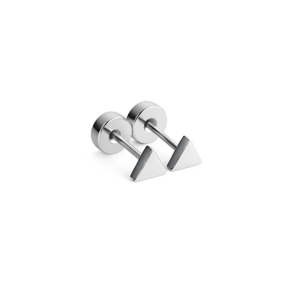 Tiny triangle studs - Silver