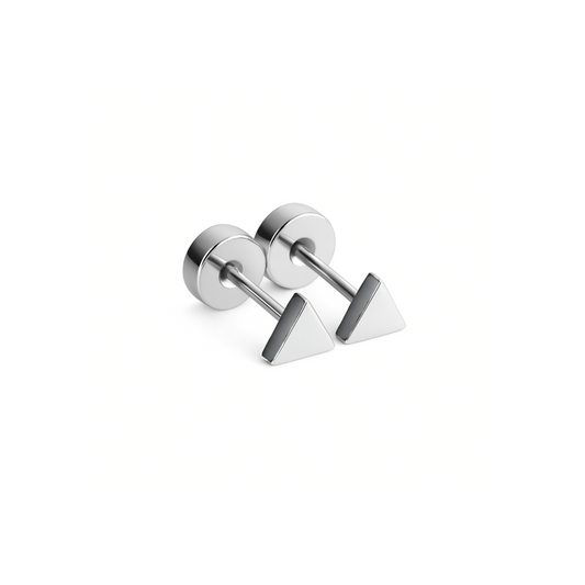 Tiny triangle studs - Silver