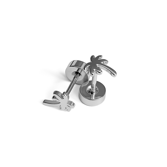 Palm tree studs - Silver