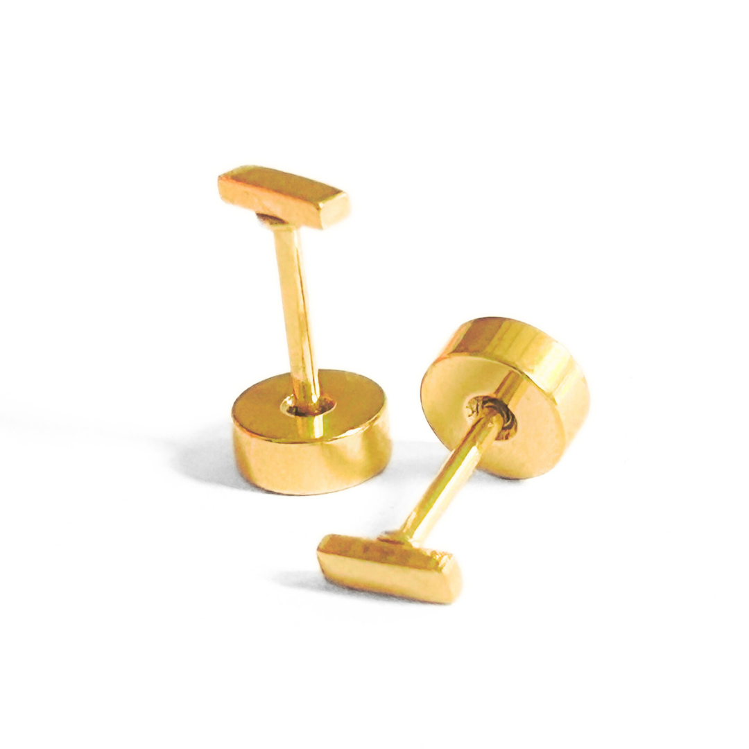 Tiny bar stud - Gold