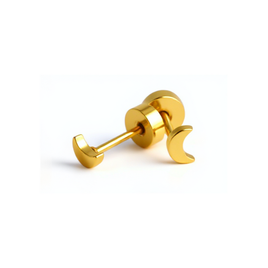 Tiny moon studs - Gold