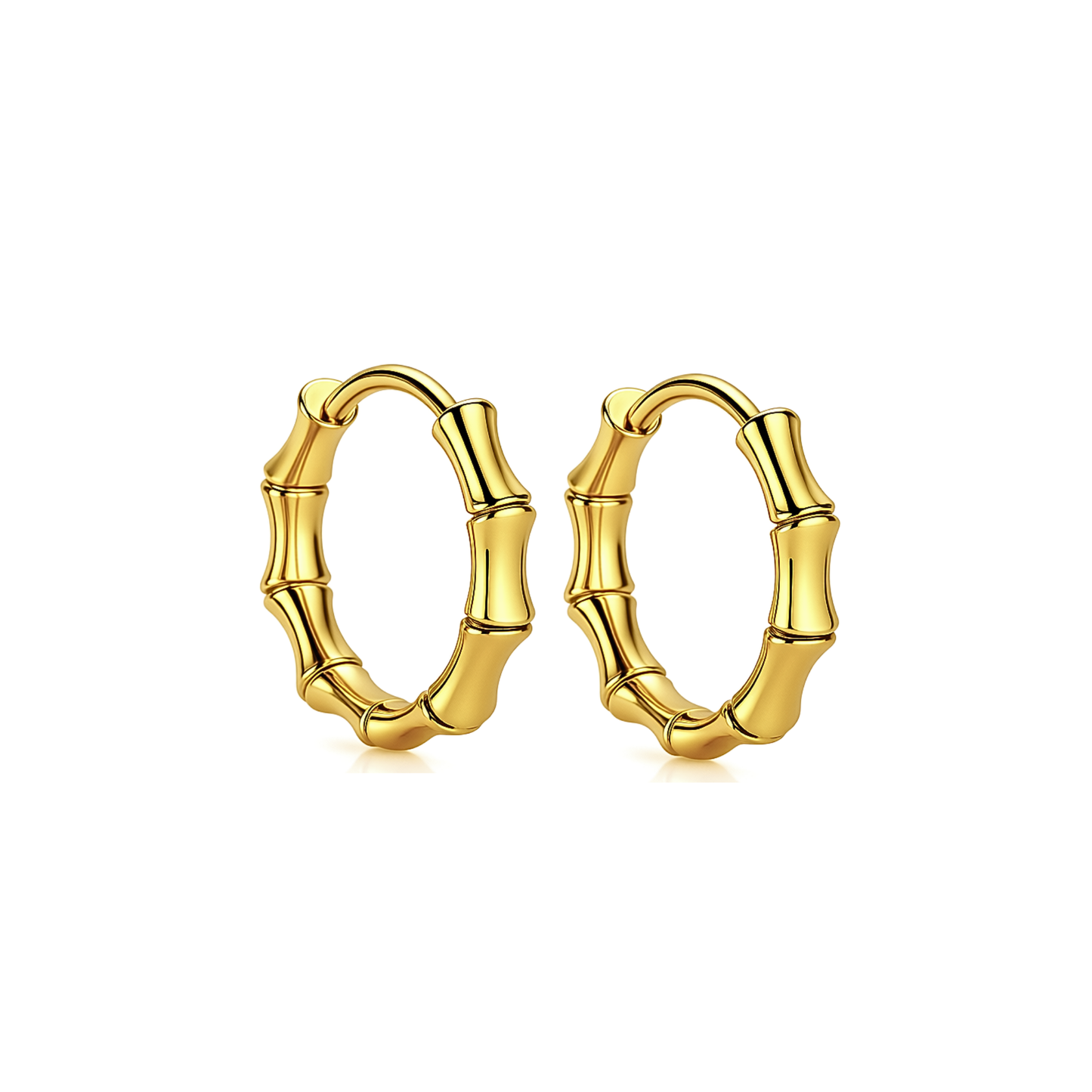 10mm bamboo hoops - Gold