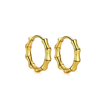 10mm bamboo hoops - Gold