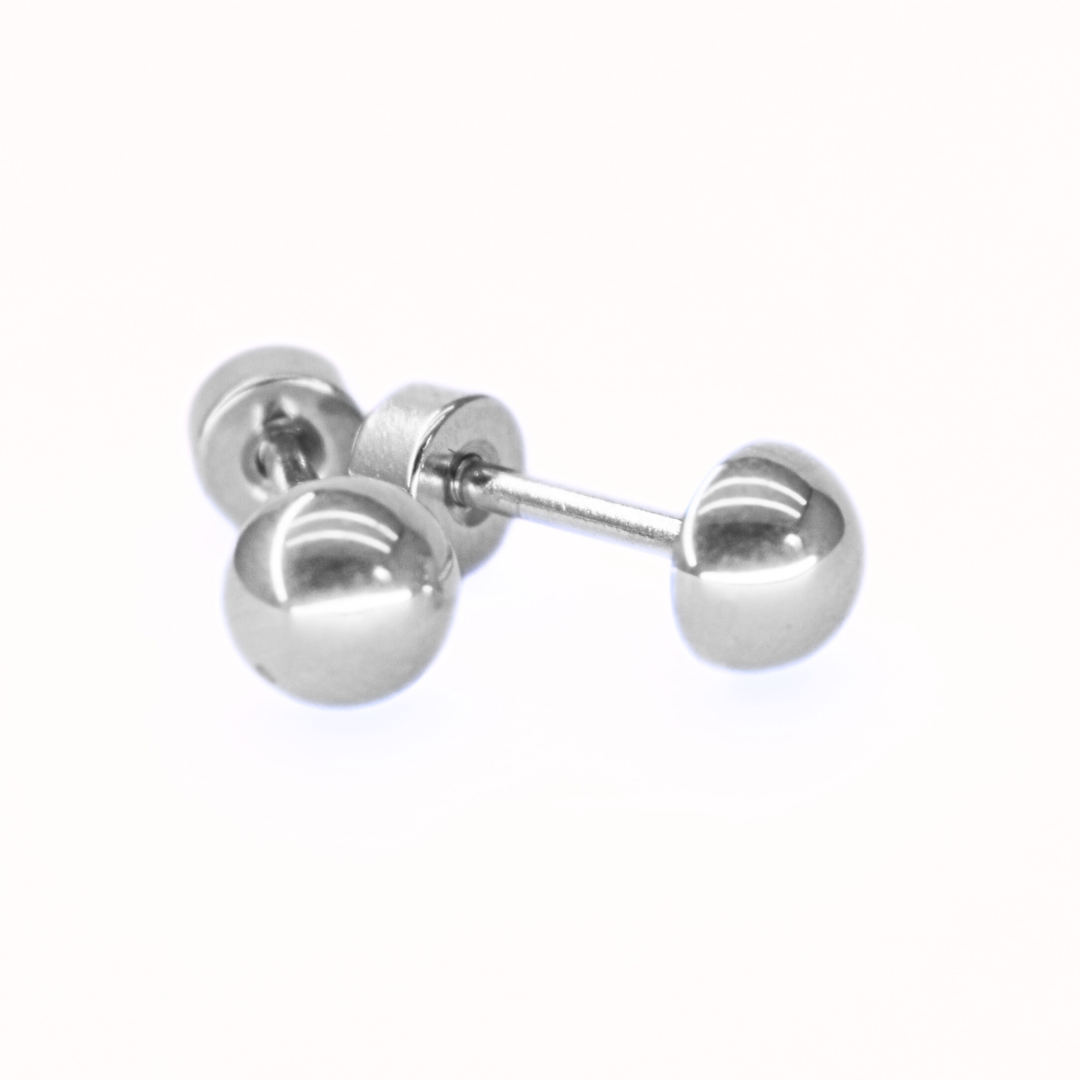 5mm Half ball studs - Silver - TheEarringCollective