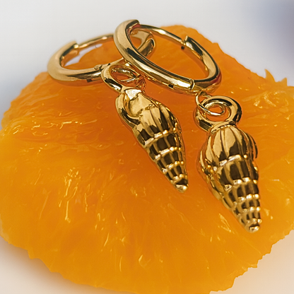 10mm spiraled shell hoops - Gold