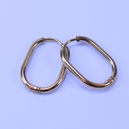 20mm Thin oval hoop - Silver