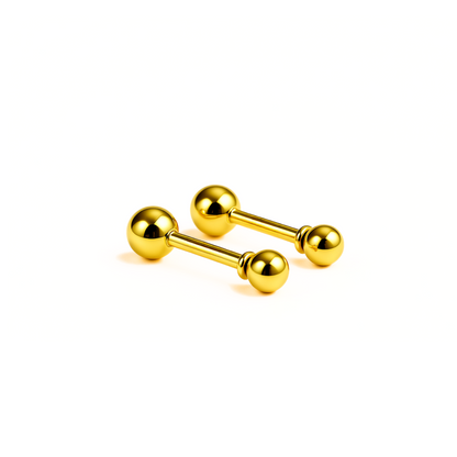3mm Double ball studs - Gold