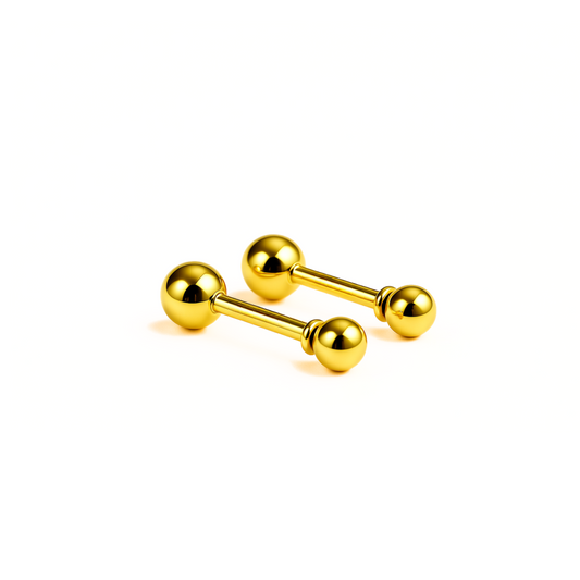 3mm Double ball studs - Gold