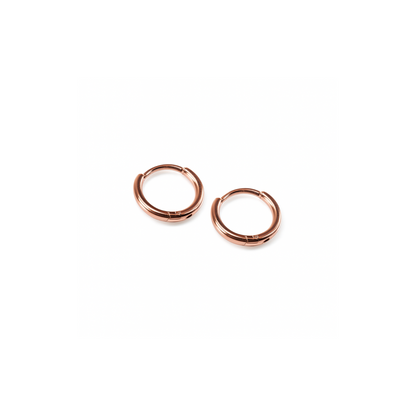 6mm thin hinged hoops - Rose gold