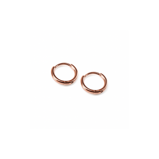 6mm thin hinged hoops - Rose gold