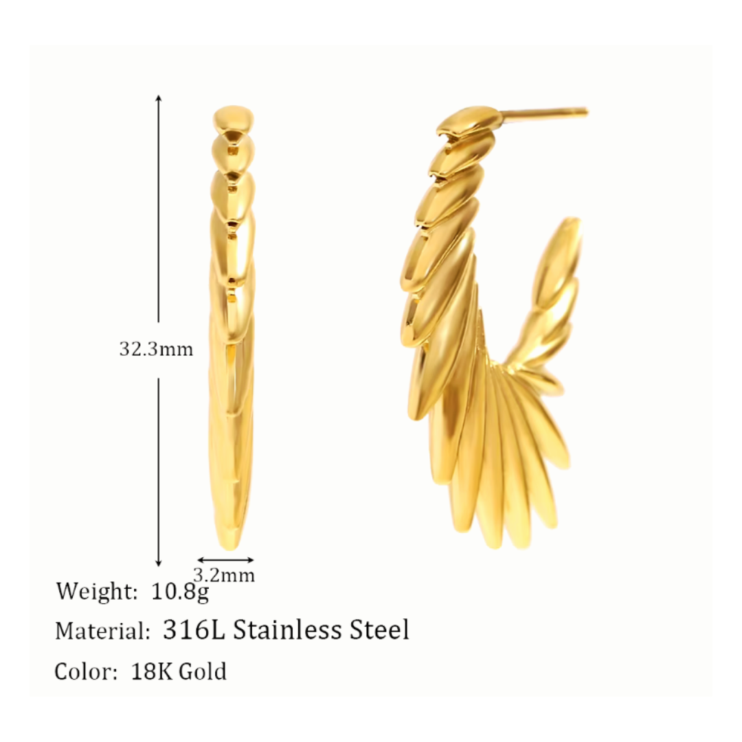 Winged hoops- Gold