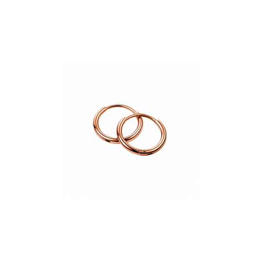 8mm thin hinged hoops - Rose gold