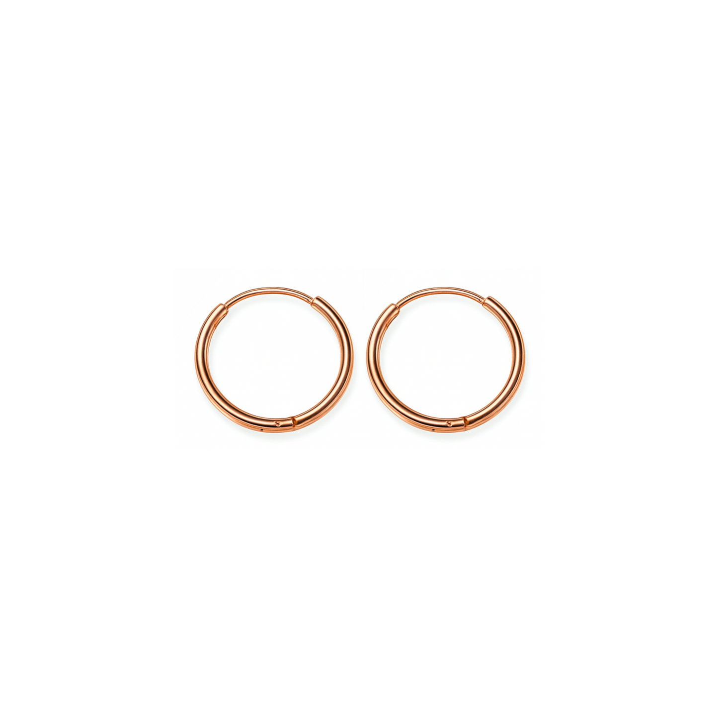 10mm thin hinged hoops - Rose gold