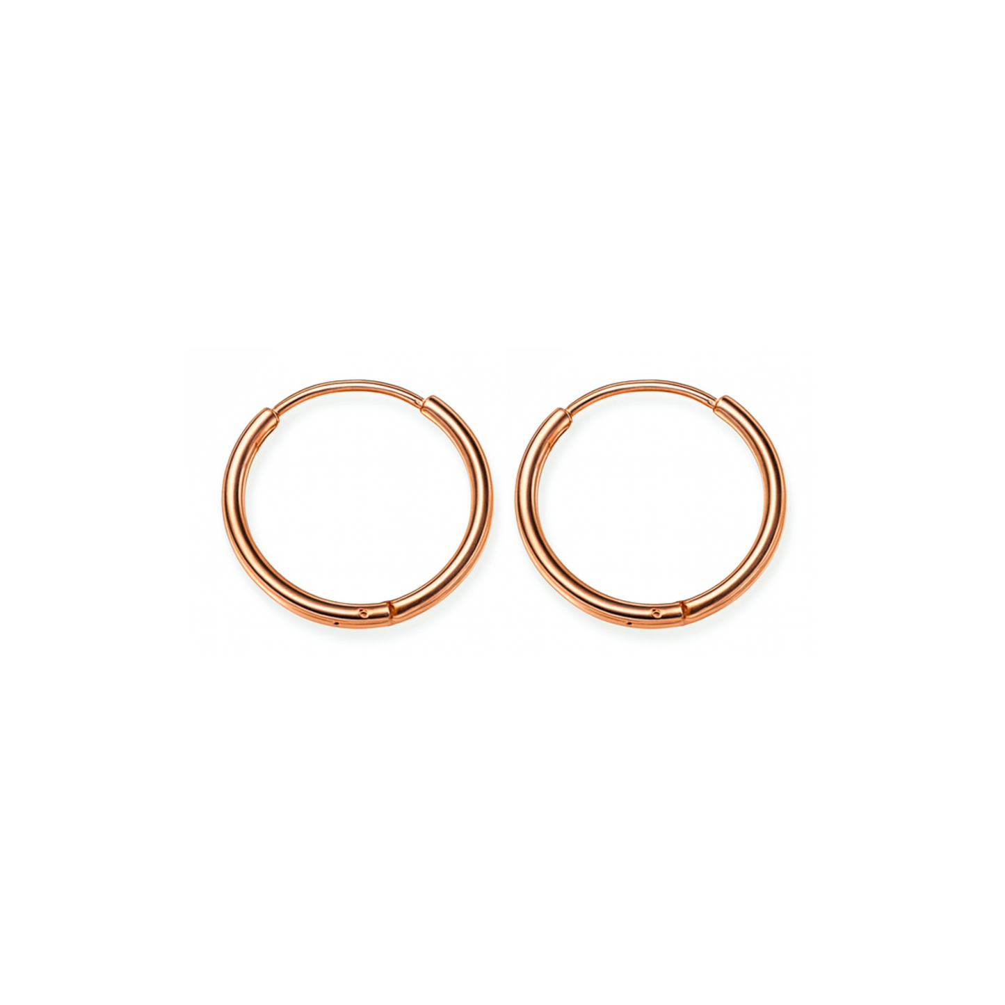 12mm thin hinged hoops - Rose gold