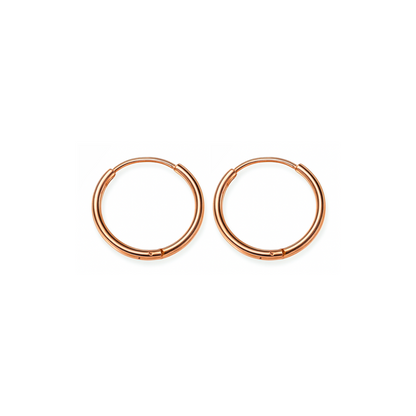 12mm thin hinged hoops - Rose gold