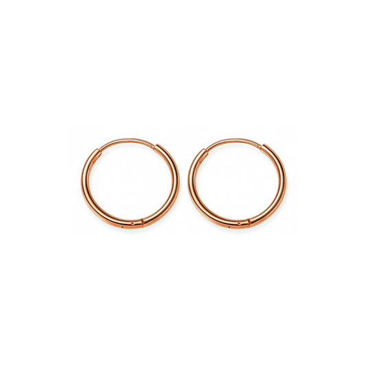 12mm thin hinged hoops - Rose gold