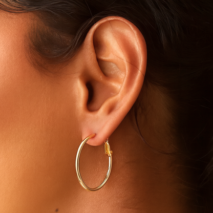 35mm Clasped hoops - Gold