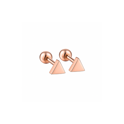 4mm Baby triangle studs - Rose gold