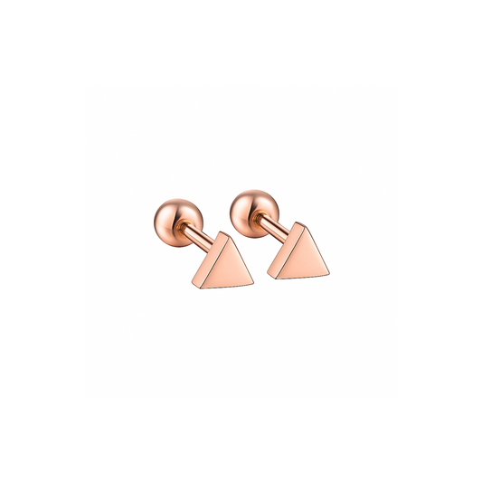 4mm Baby triangle studs - Rose gold