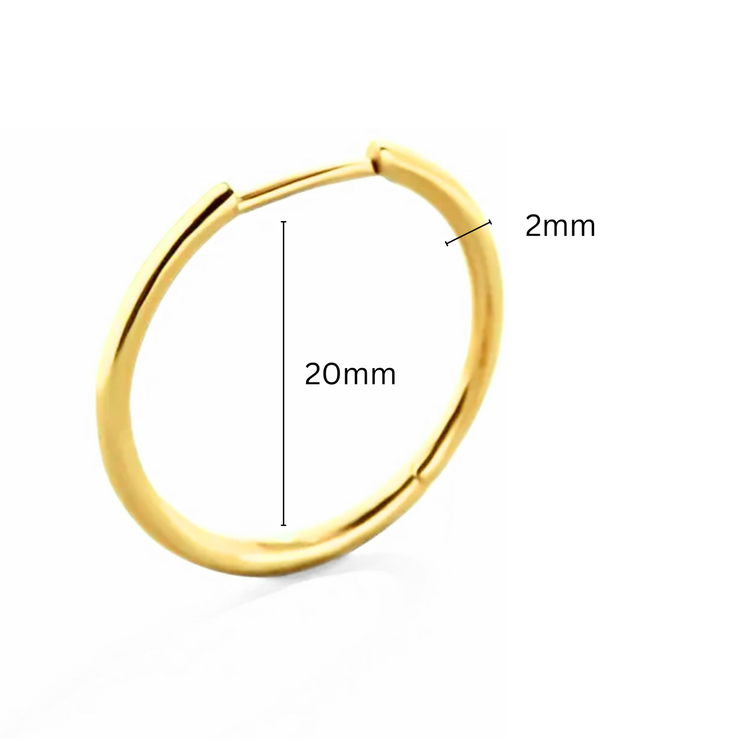 20mm slim style hoops - Gold