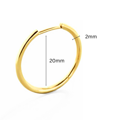 20mm slim style hoops - Gold