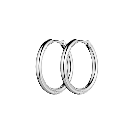 18mm Classic hoops - Silver