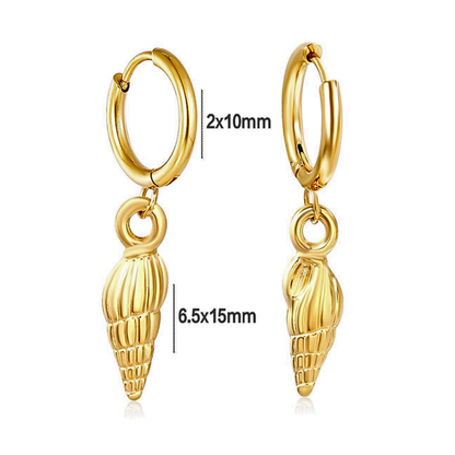 10mm spiraled shell hoops - Gold