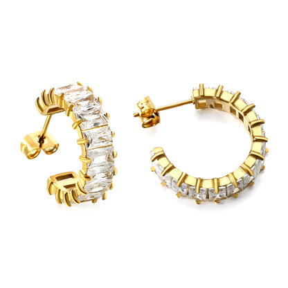 Oversized Multi claw hoops - Gold