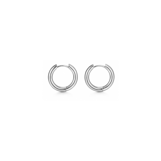8mm Classic hoops - Silver