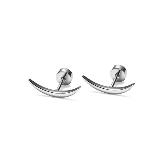Crescent studs - Silver