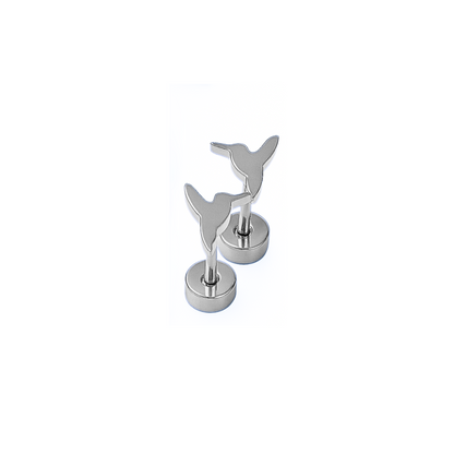 Tiny hummingbird studs - Silver