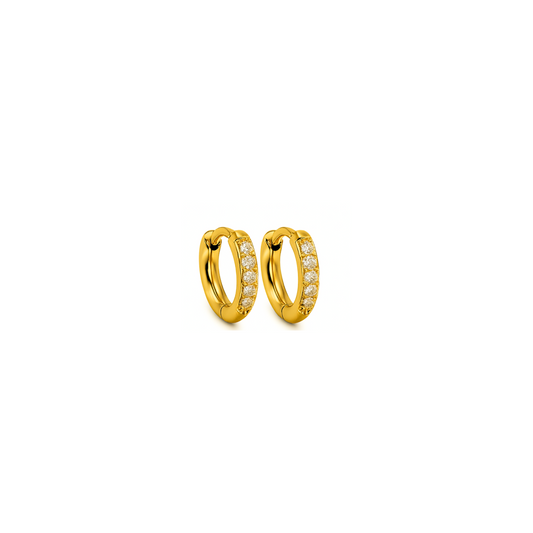 6mm Slim diamond style hoops - Gold