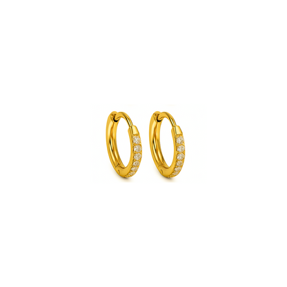 8mm Slim diamond style hoops - Gold