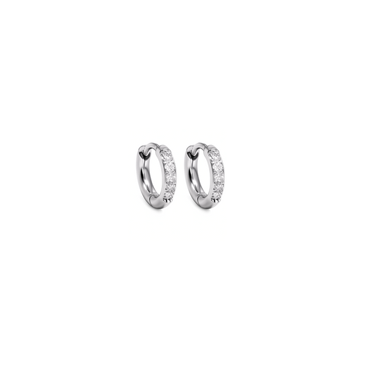 6mm slim diamond style hoops - Silver