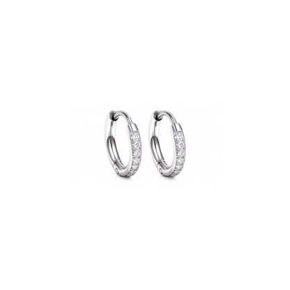 8mm slim diamond style hoops - Silver