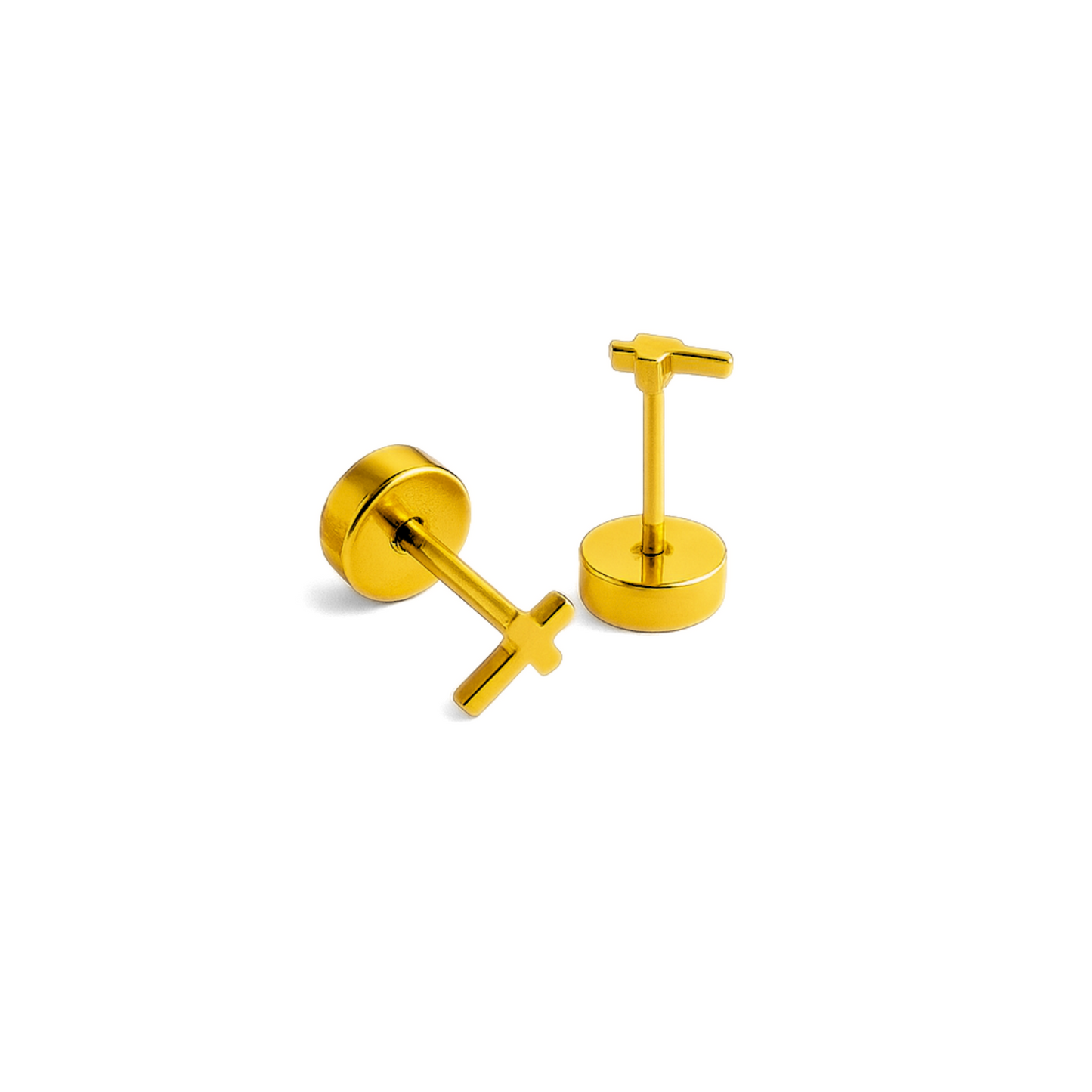 Tiny cross studs - Gold