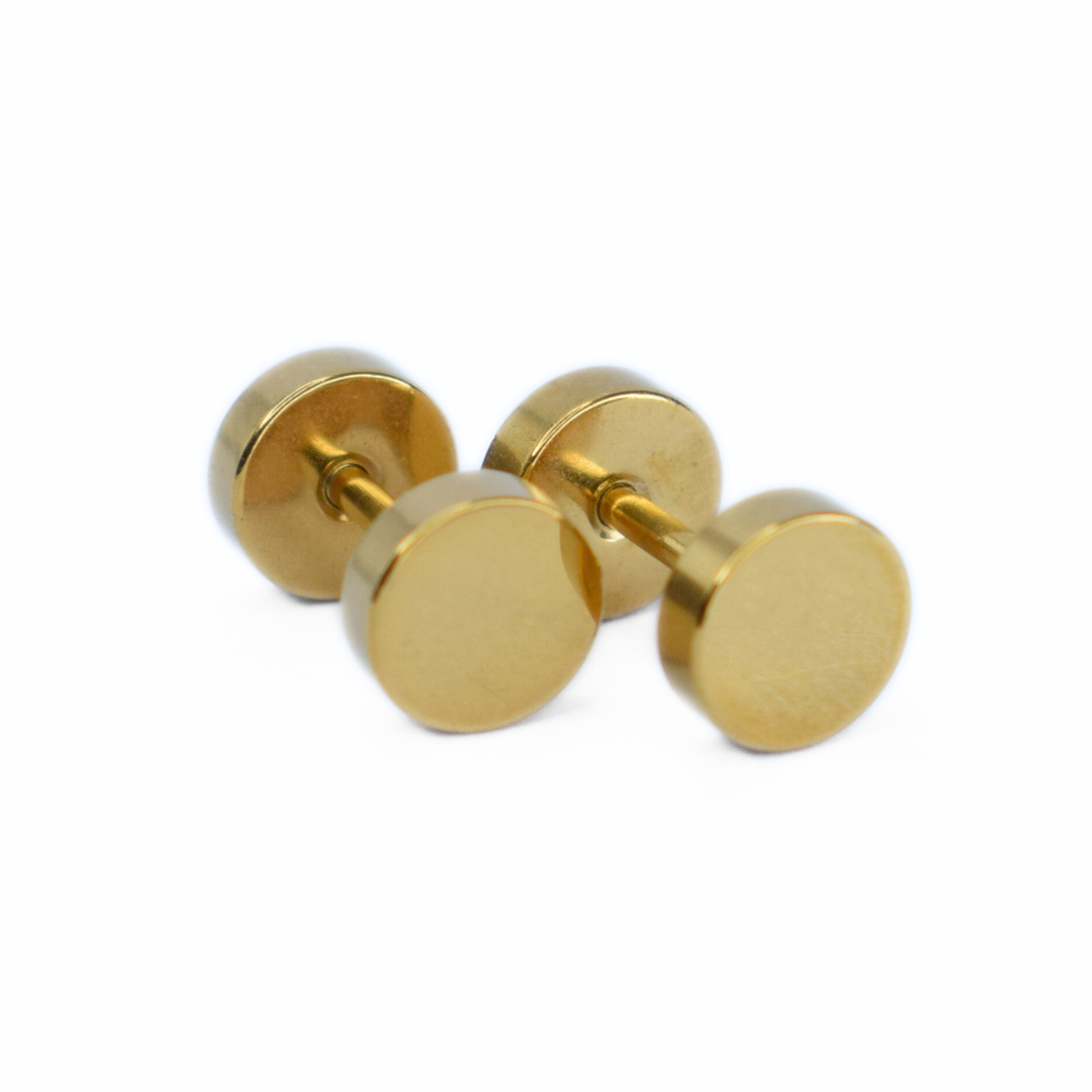 6mm Double studs - Gold - TheEarringCollective