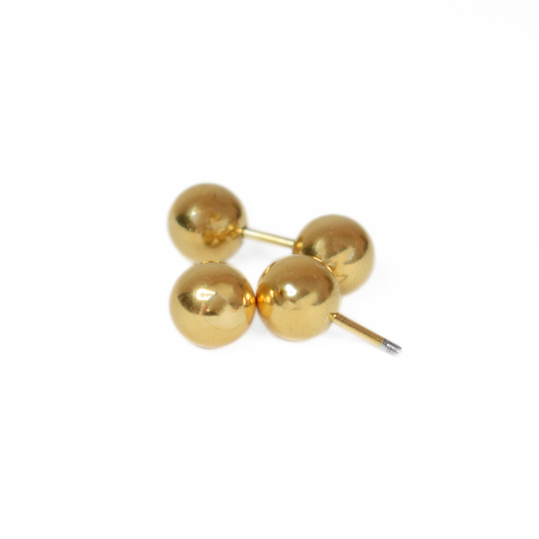 Oversized double ball studs - Gold - TheEarringCollective