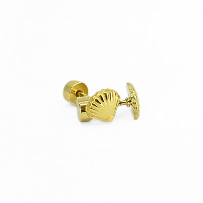 Baby shell studs - Gold - TheEarringCollective