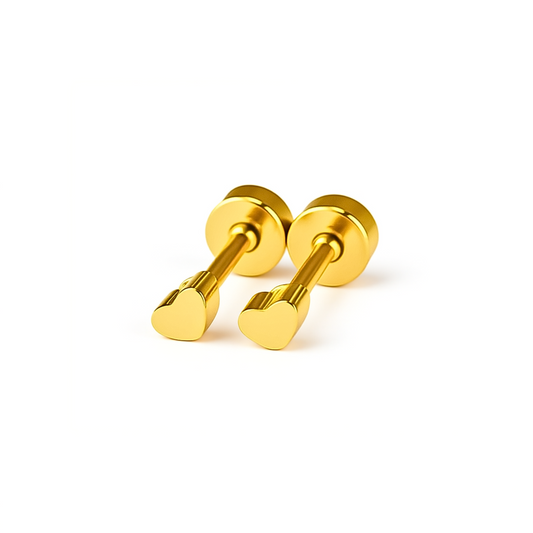 Tiny heart studs - Gold
