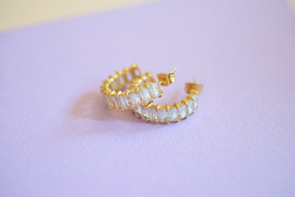 Oversized Multi claw hoops - Gold