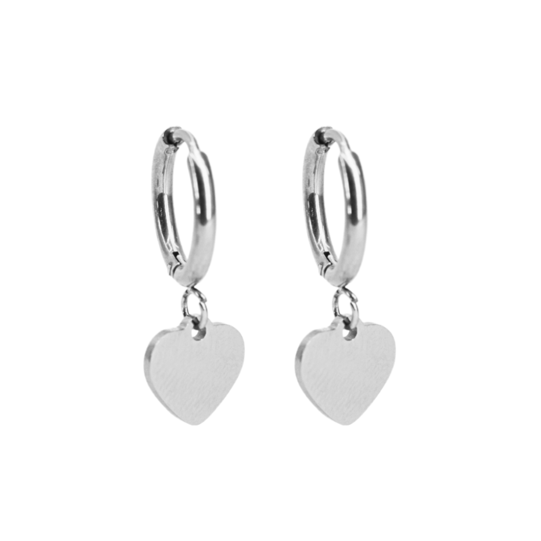 Tiffany heart hoops - Silver - TheEarringCollective