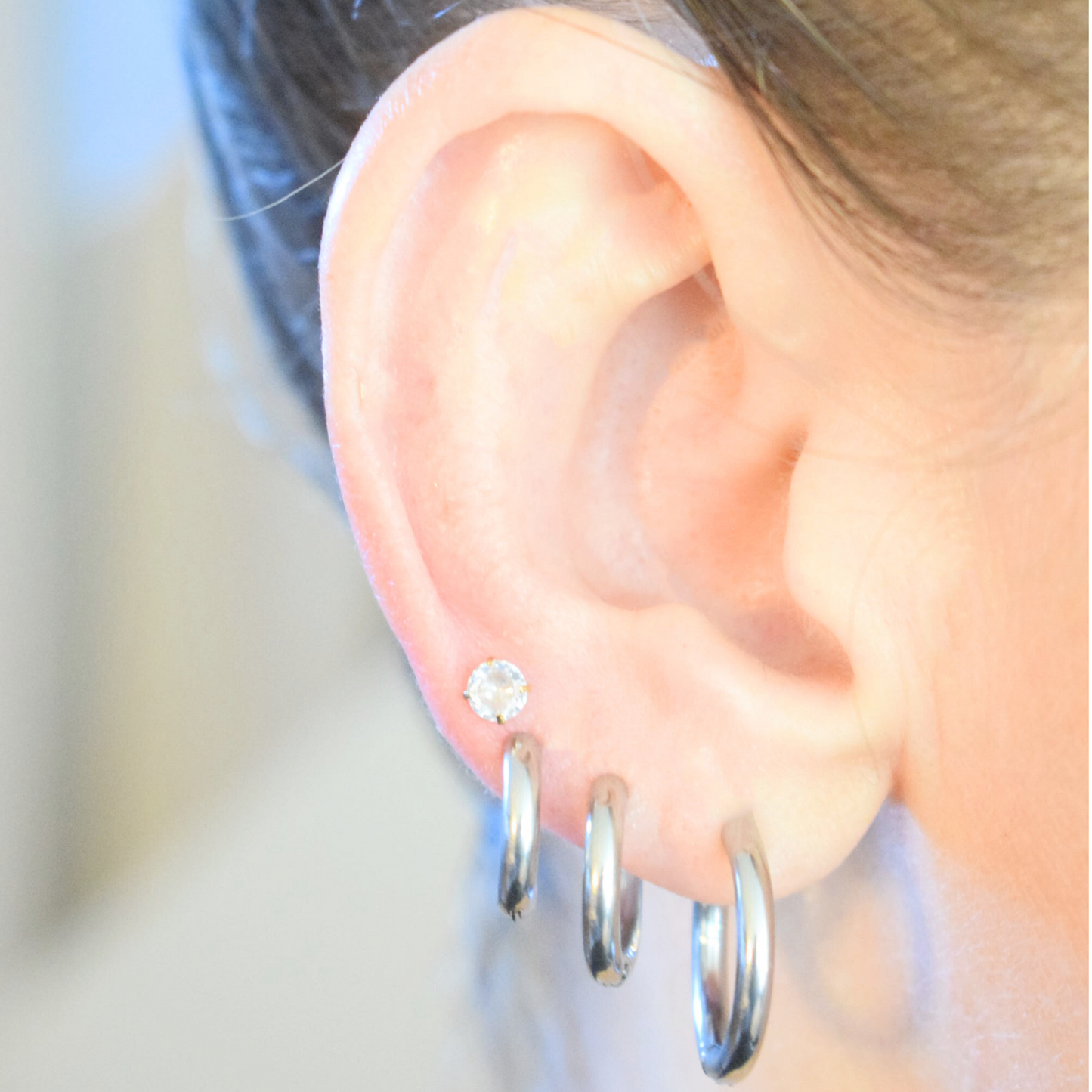 4mm Diamond studs - Silver - TheEarringCollective