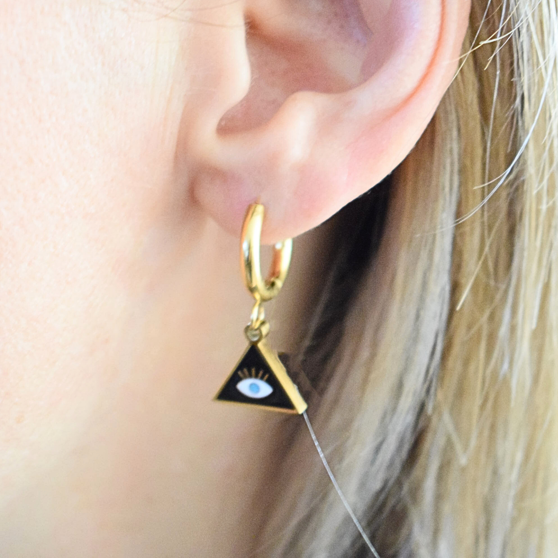 Evil eye hoops - Gold - TheEarringCollective