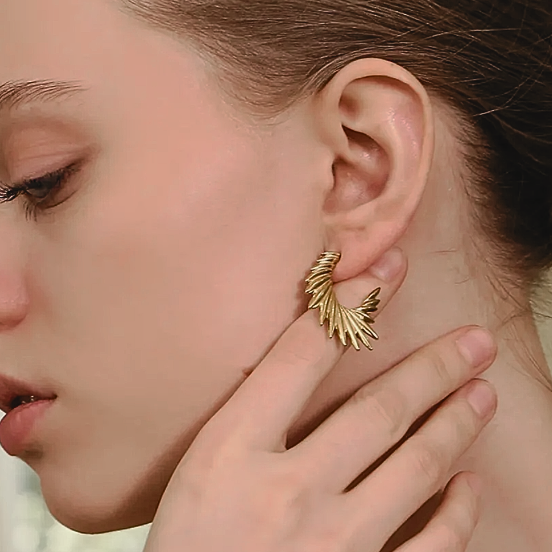 Winged hoops- Gold