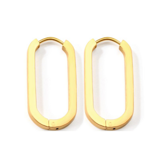Chunky oval hoops - Gold