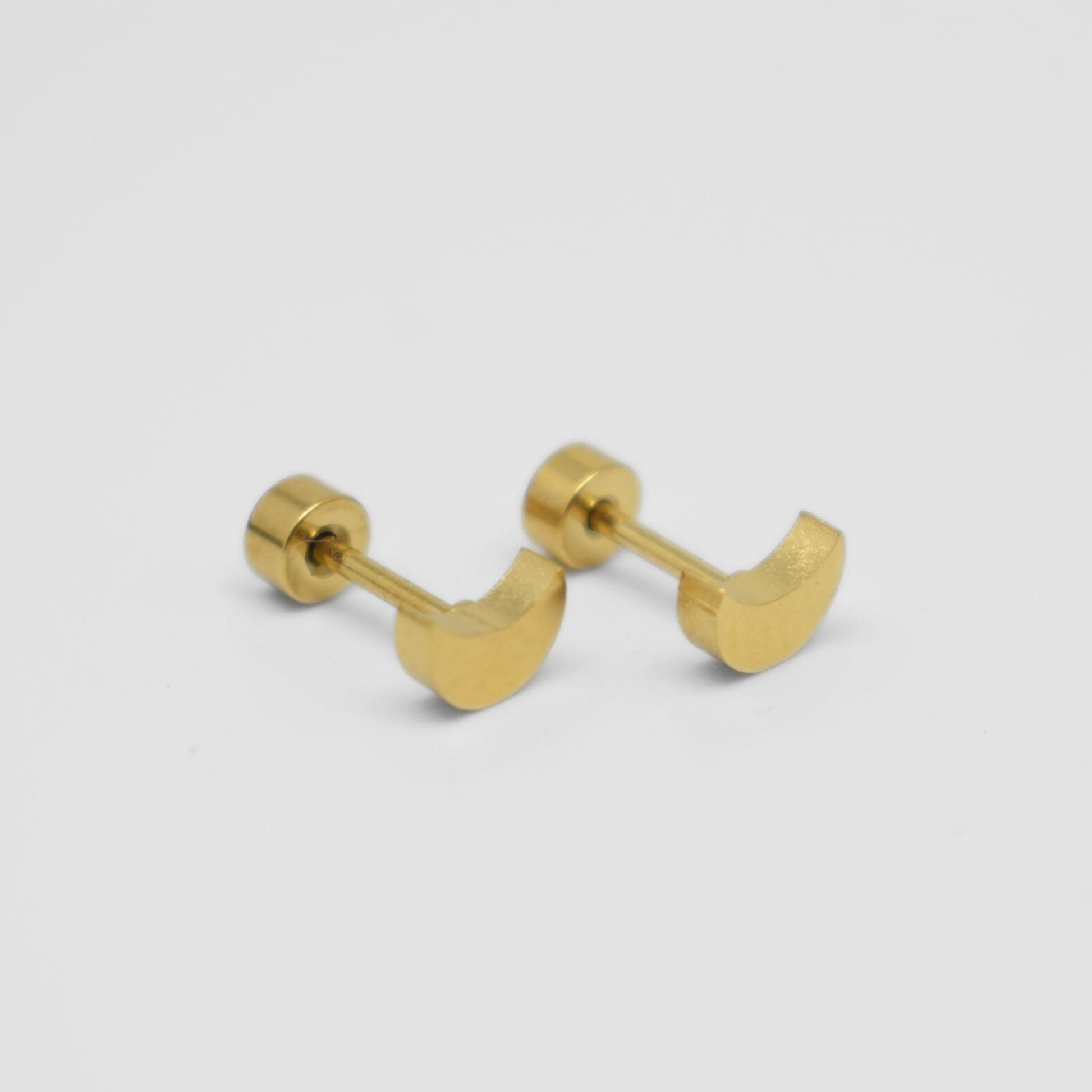 Baby moon studs - Gold - TheEarringCollective